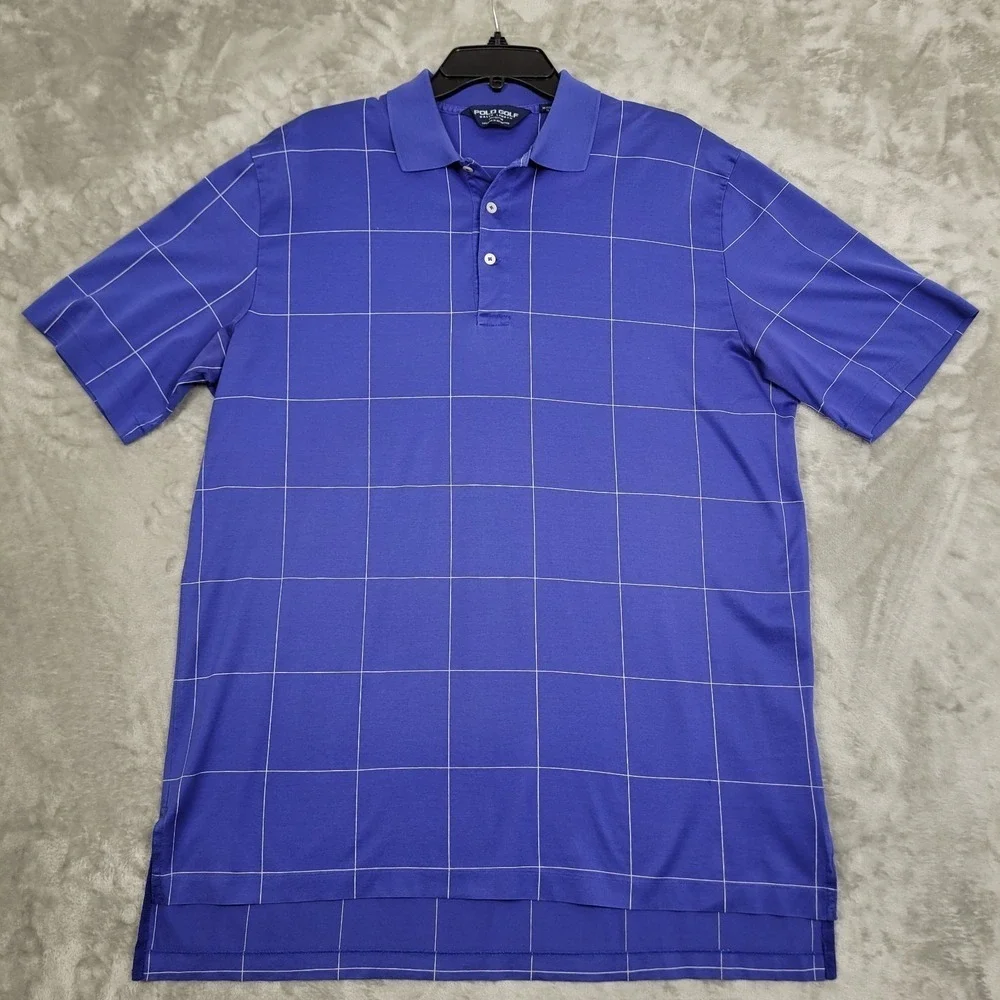 Polo‎ Golf Ralph Lauren Large Blue Short Sleeve Polo Shirt Casual Soft Cotton